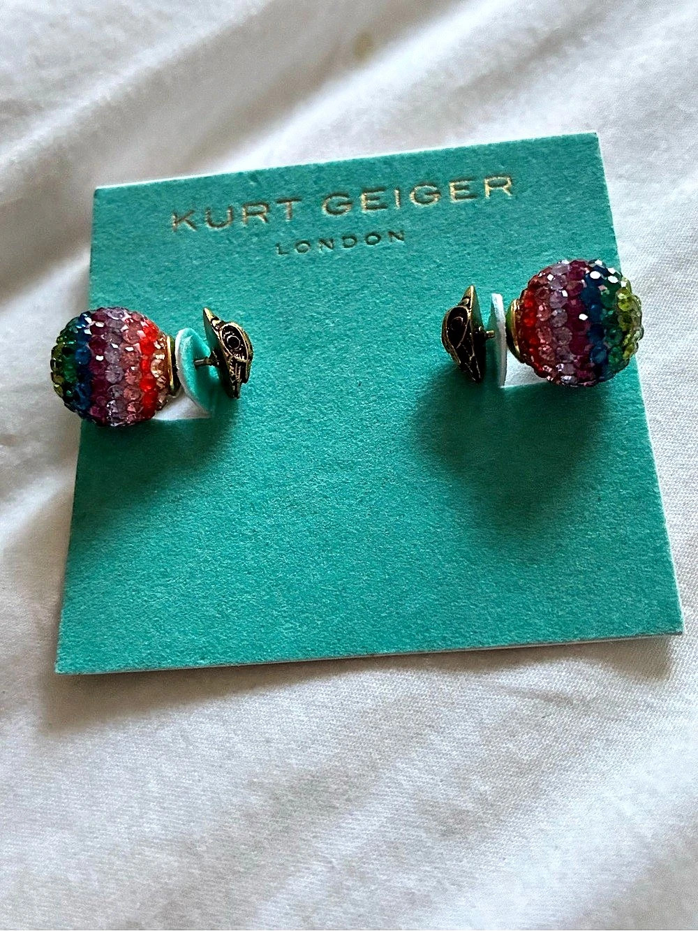 Kurt Geiger Multicolor Beaded Clip-On Earrings NWT